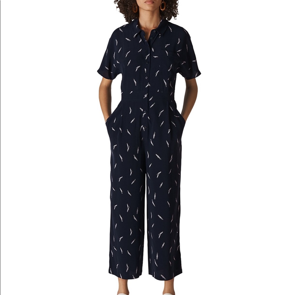Brushstroke Print Jumpsuit NWT
